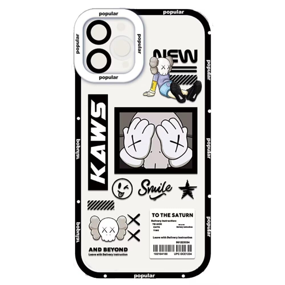 カウズ iPhone SE2 SE3 用 ケース おしゃれ iphone 7 8 用 TPU 保護カバー 人気 スマホケース キャラクター バンパー レンズ保護 ワイヤレス充電対応 アイフォン7/8/SE2/SE3 用 A