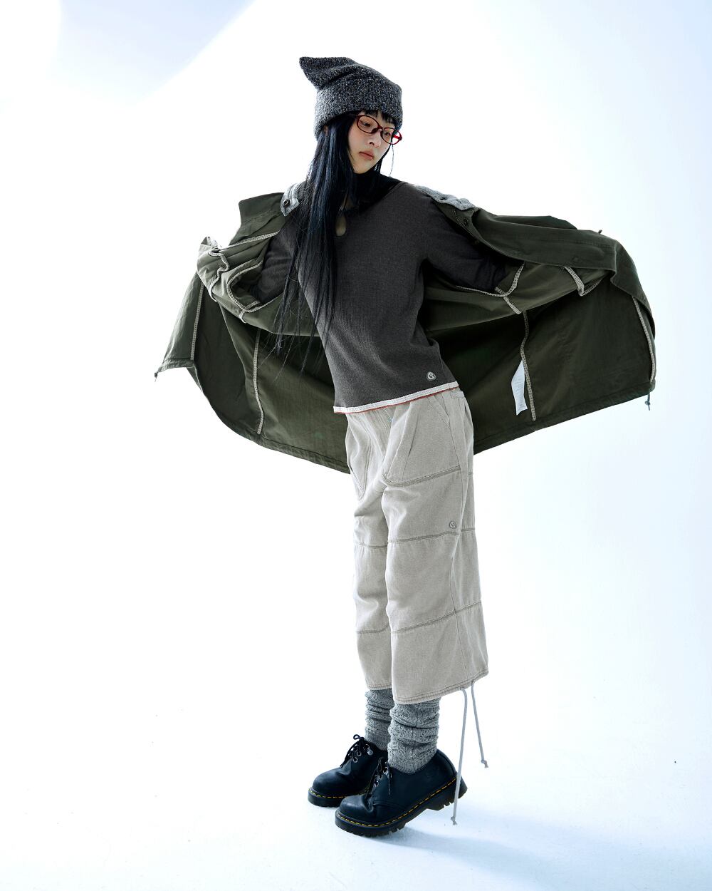 ジャケット・アウター coyseio WASHED MILITARY JACKET MUD KHAKI COYSEIO] WASHED MILITARY JACKET MUD KHAKI 正規品 韓国ブランド 韓国