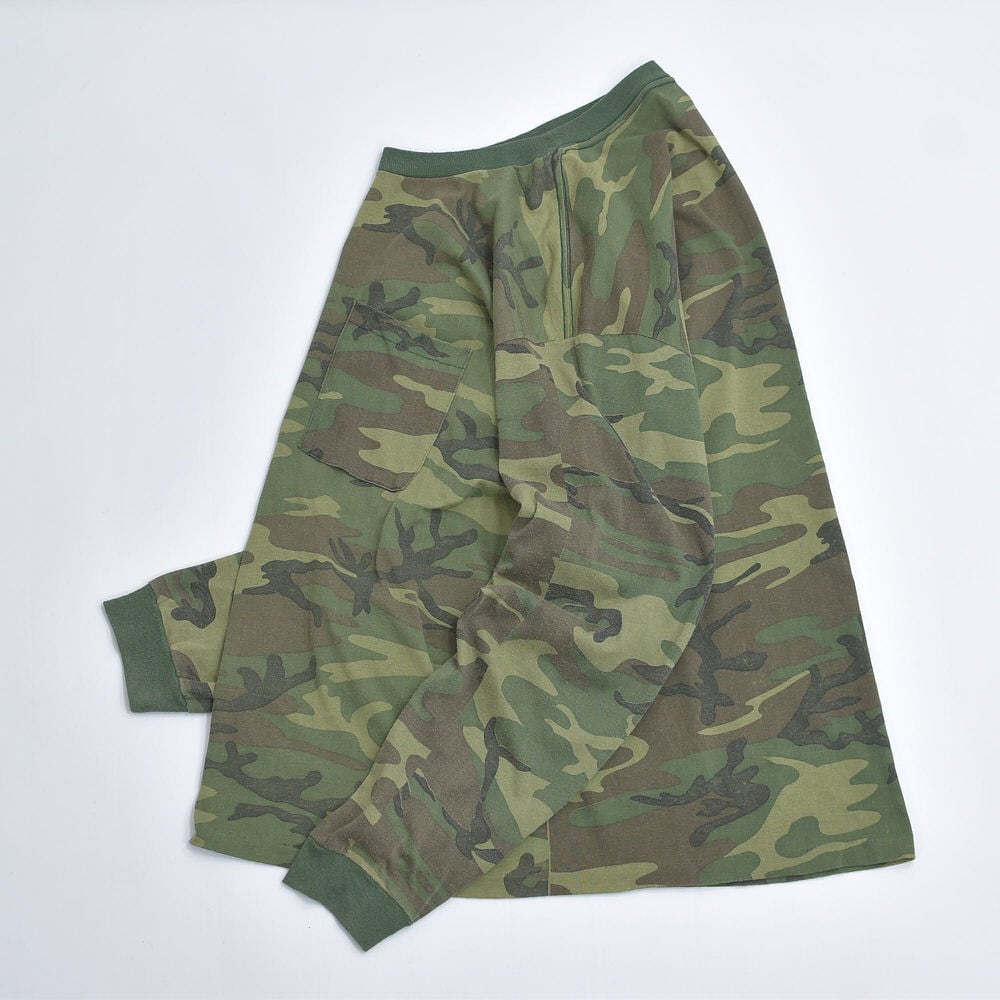 90s プレーリーゴーストカモ 迷彩ポケット長袖TシャツロンT L USA製 90s USA製 Vintage ウッドランドカモ 迷彩柄 ポケット ロングスリーブ
