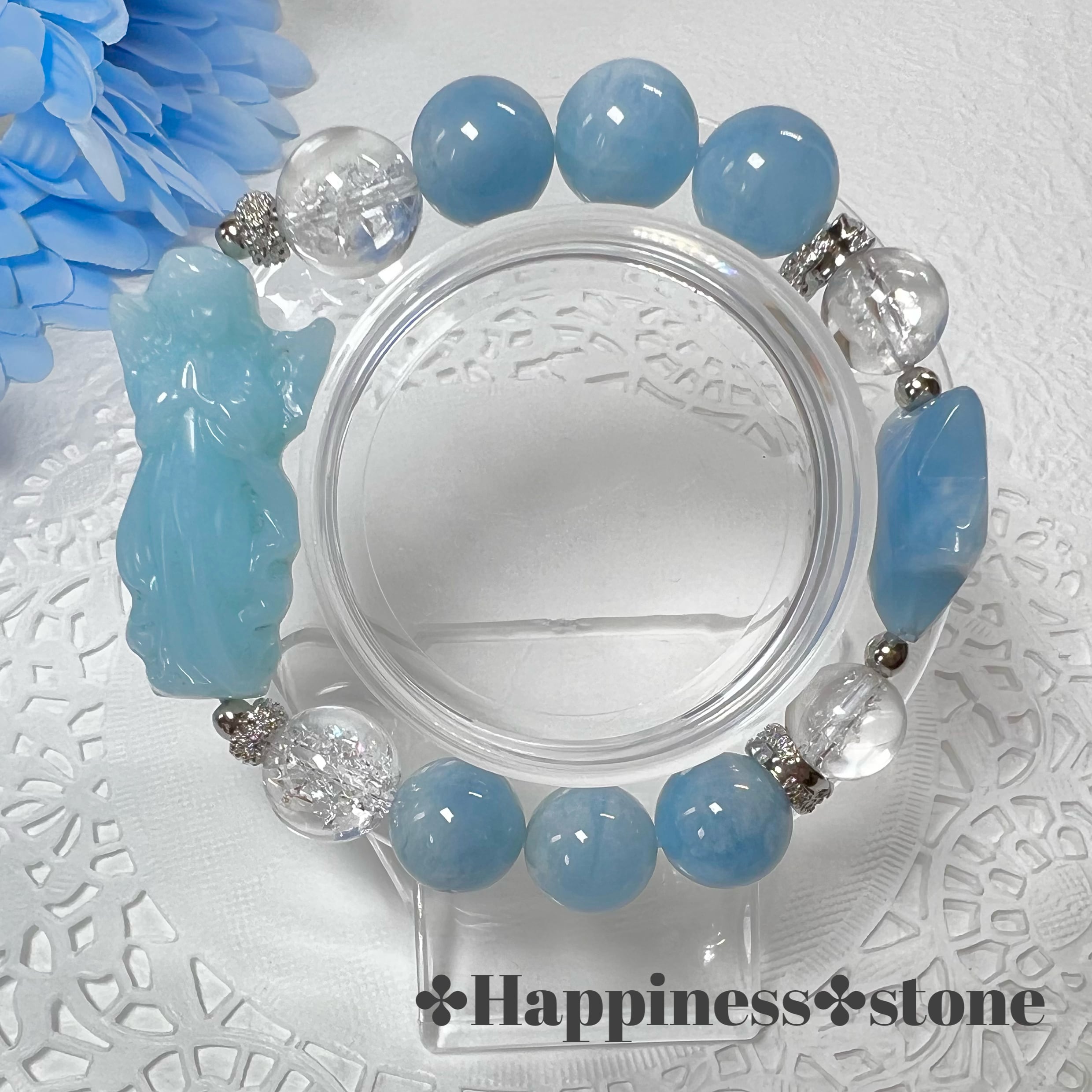 【新作パーツ❤︎ 夜光石の天使ブレスレット꒰ঌ♡໒꒱゛】❤︎送料無料❤︎天然石