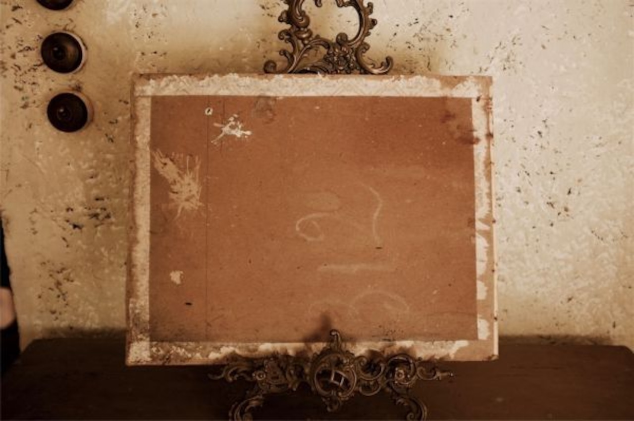 1900s フランス 42cm ルソー的結婚行進と絵画 クロモリトグラフ アンティーク