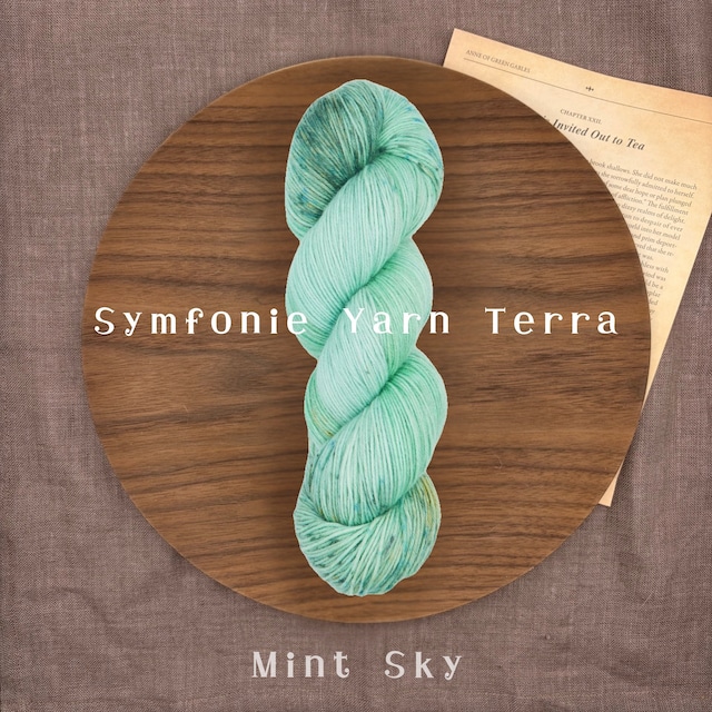 Symfonie Yarn 「Terra」- Mint Sky- 手染めソックヤーン 中細 100g 400m 靴下編み 毛糸 ニットプロ