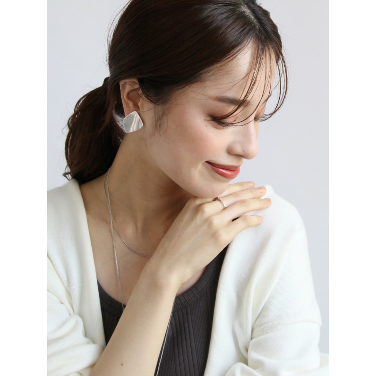 【ネコポス便】イヤリング マットプレートイヤリング ヴィンテージ マット加工 シンプル プレート 1132