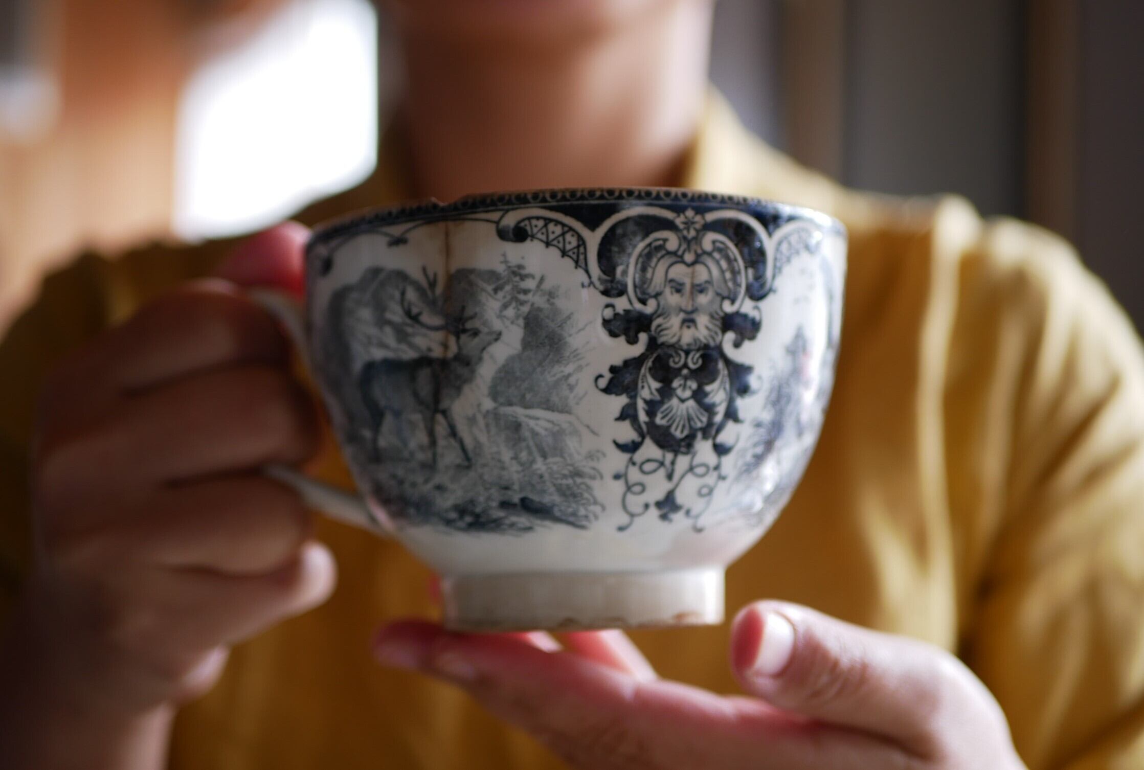 クレイユモントロー カフェオレカップ フランスアンティーク