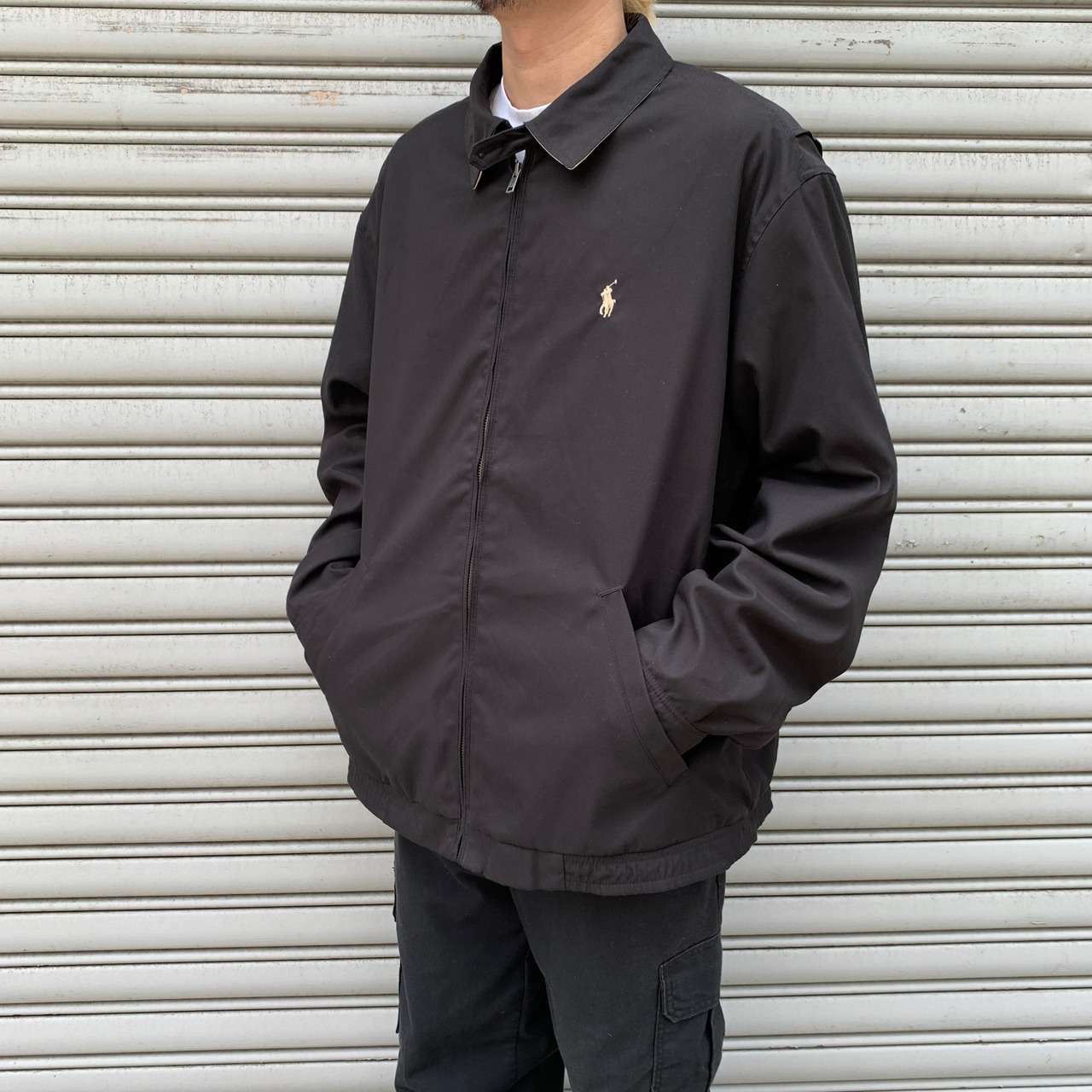 ラルフローレン スウィングトップジャケット ハリントンジャケット ブラック XL