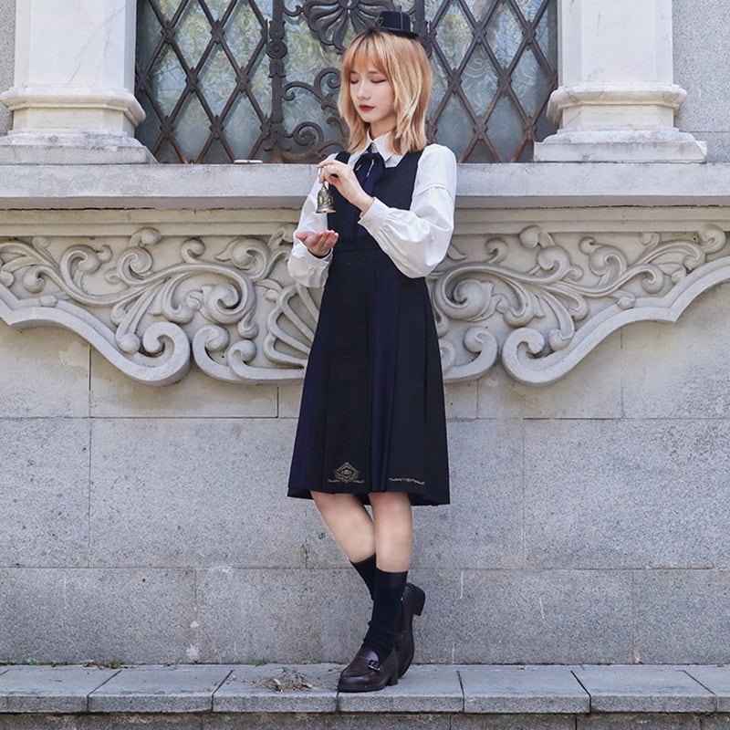 SEASONZ クラロリ ジャンパースカート ミドル丈 ダブルボタン ガーリー