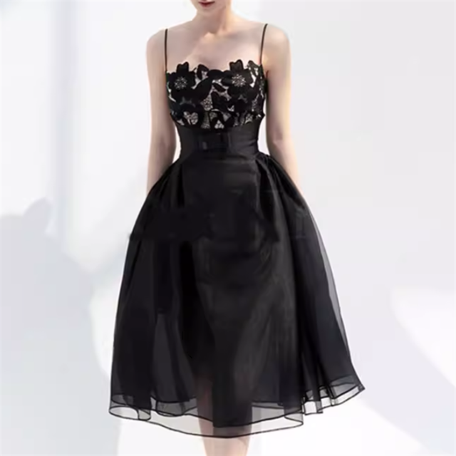 オーガンジーキャミソールドレス　D1074