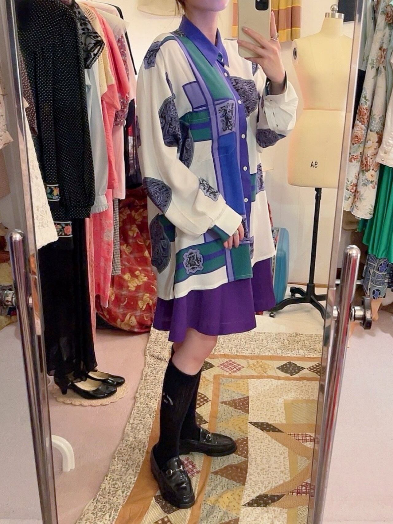 geometric pattern mens shirt