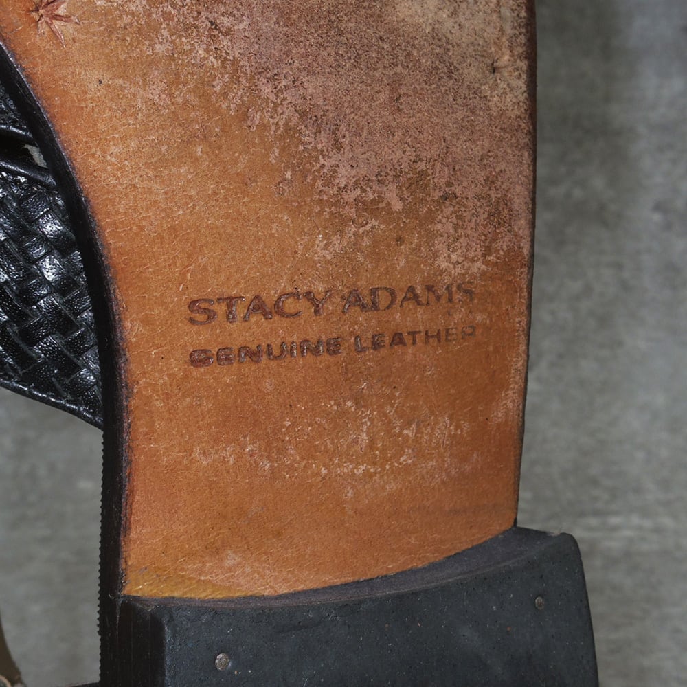 27.5cm 2000s STACY ADAMS ステイシーアダムス ブラック レザーグルカ
