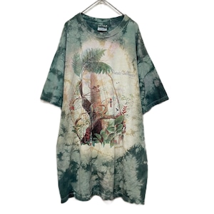 『00's VINTAGE Mexico製 THE MOUNTAIN bird monkey animal  tie dye big silhouette over size T-shirt』USED 古着 ヴィンテージ アニマル 動物 鳥 猿 タイダイ ビッグ シルエット オーバー サイズ Tシャツ