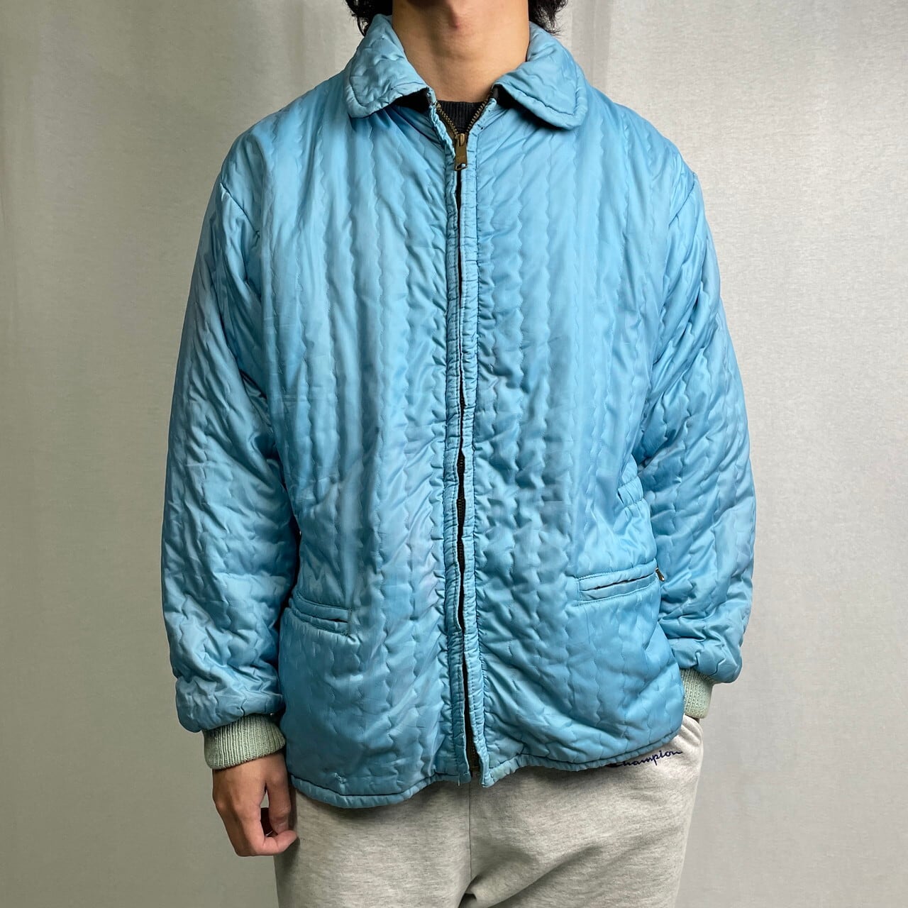60〜70年代 UNKNOWN ナイロンキルティングジャケット メンズM相当 古着 