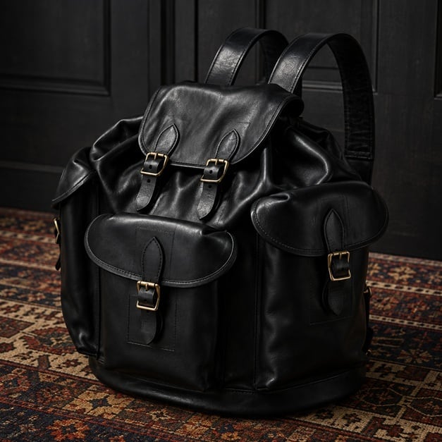 VASCO(ヴァスコ)~LEATHER ARMY RUCKSACK BLACK~