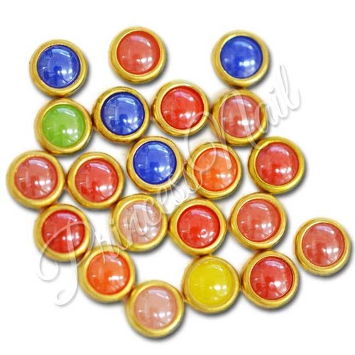 メタルパーツ ジュエリーメタルスタッズ　ラウンド3ｍｍ　55番　カラーアソート／40p前後入り