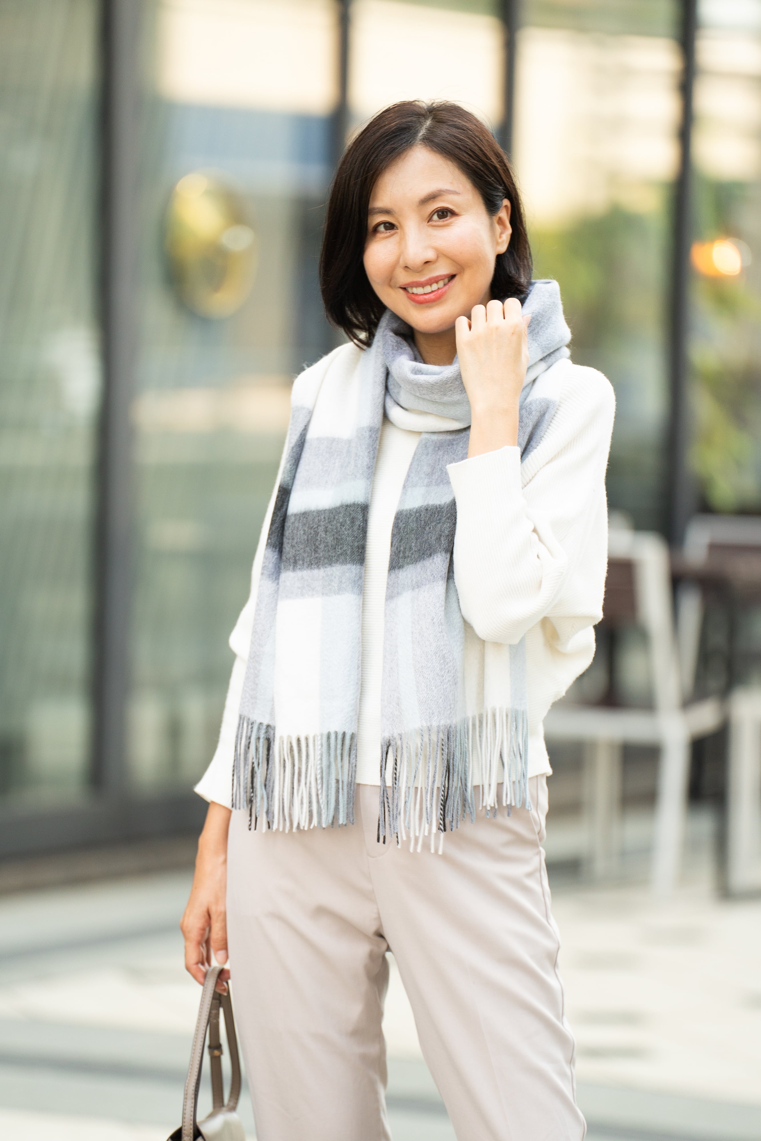 ロロピアーナ カシミヤ100%アイスグレー ストール ロロピアーナ カシミヤ100%アイスグレー ストール ロロピアーナ