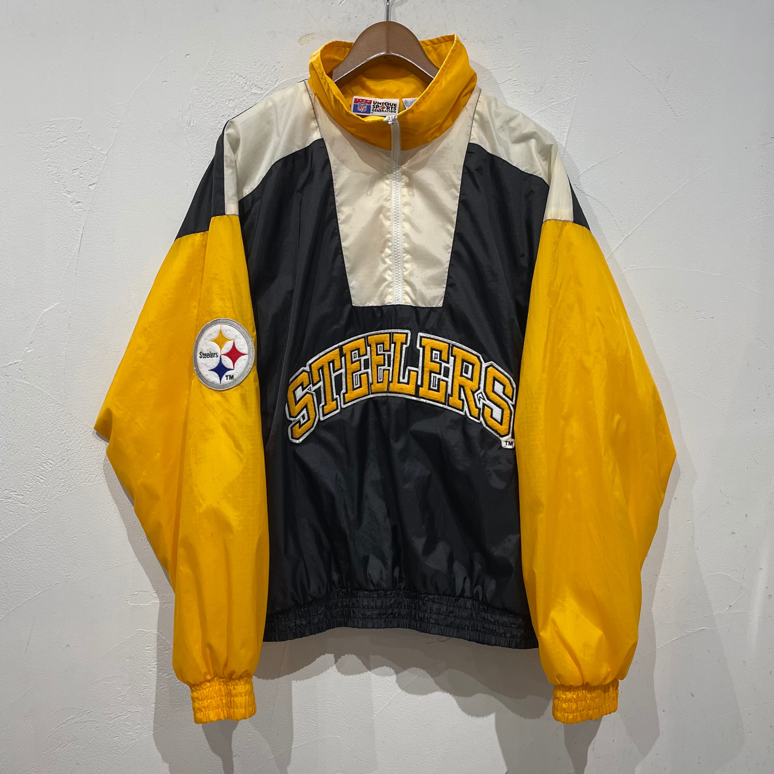 Steelers NFL ナイロンジャケット 黒 ロゴ  XXL