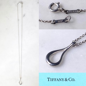 TIFFANY silver pendant necklace “open teardrop”