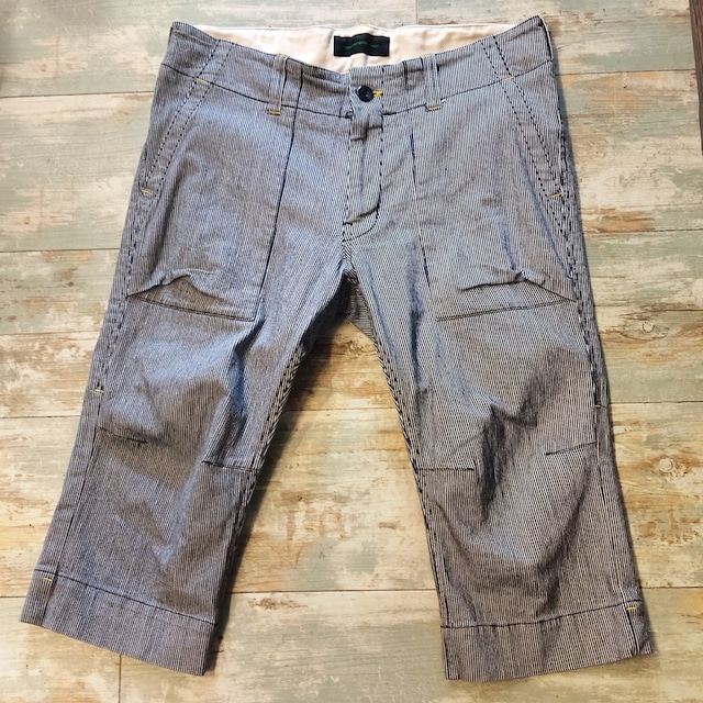 ⭐超美品 CCP 自転車に乗る方必見‼ ヒッコリー ストレッチ ハ-フパンツ ストライプ M size