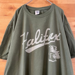 【GILDAN】カナダ ハリファックス ベースボールロゴ Tシャツ X-Large ビッグサイズ アースカラー us古着 アメリカ古着