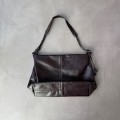 Grained eco leather 2way bag/bordeaux brown