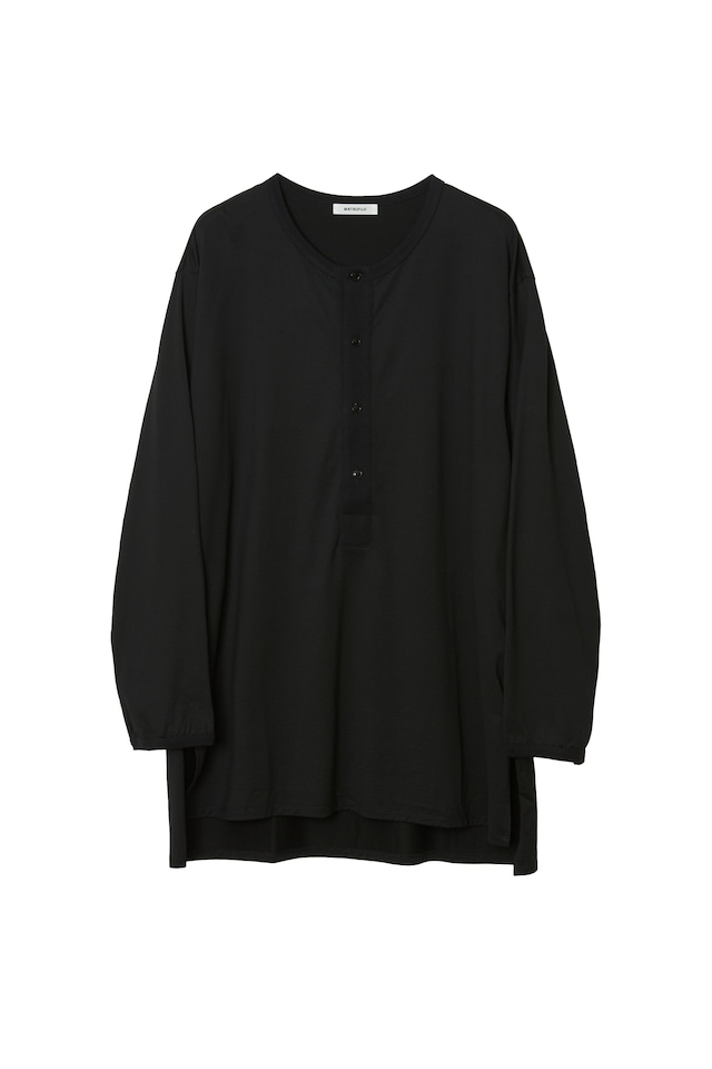 MATSUFUJI / Henley Neck Long Sleeve Shirt(BLACK)