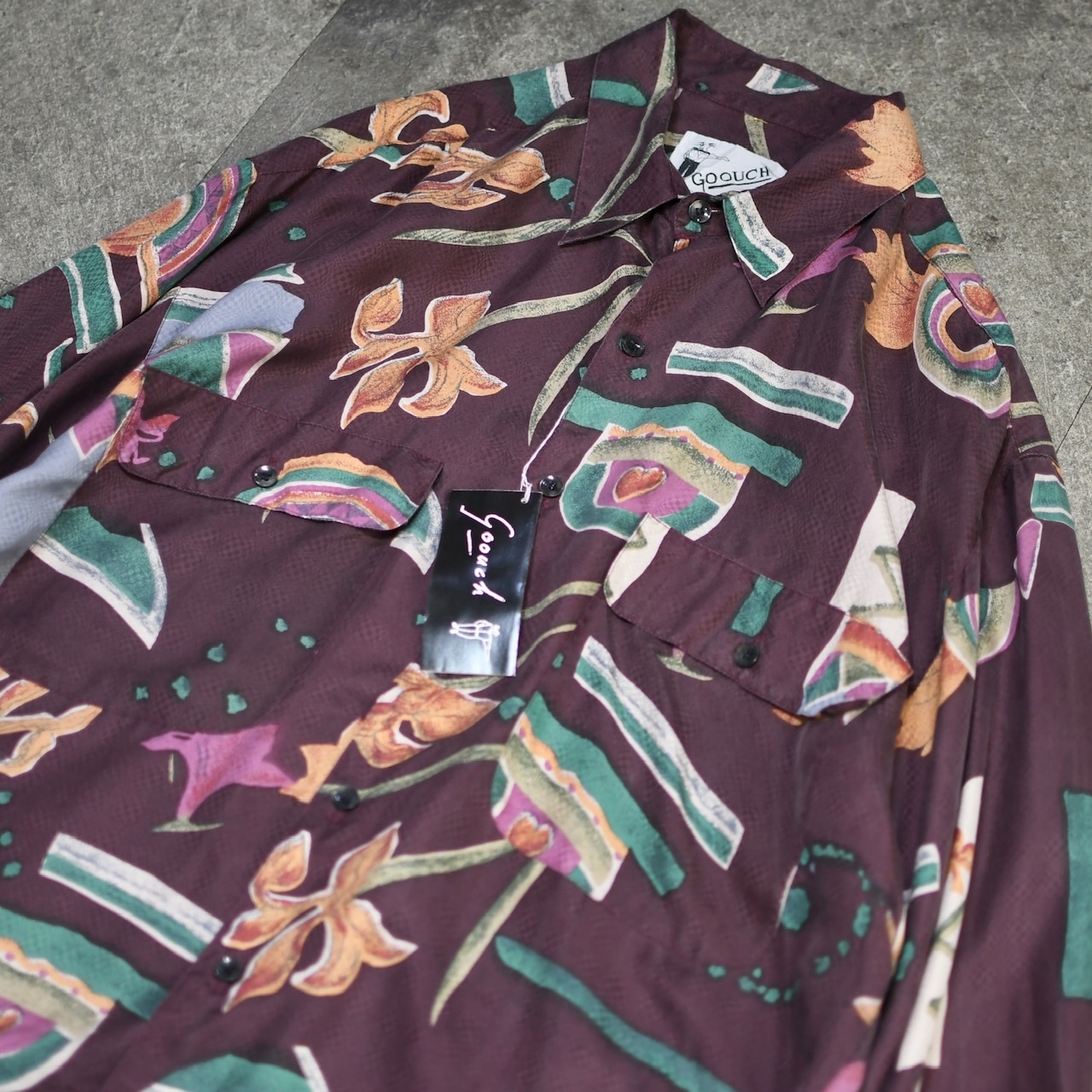 goouch dead stock design pattern silk shirt