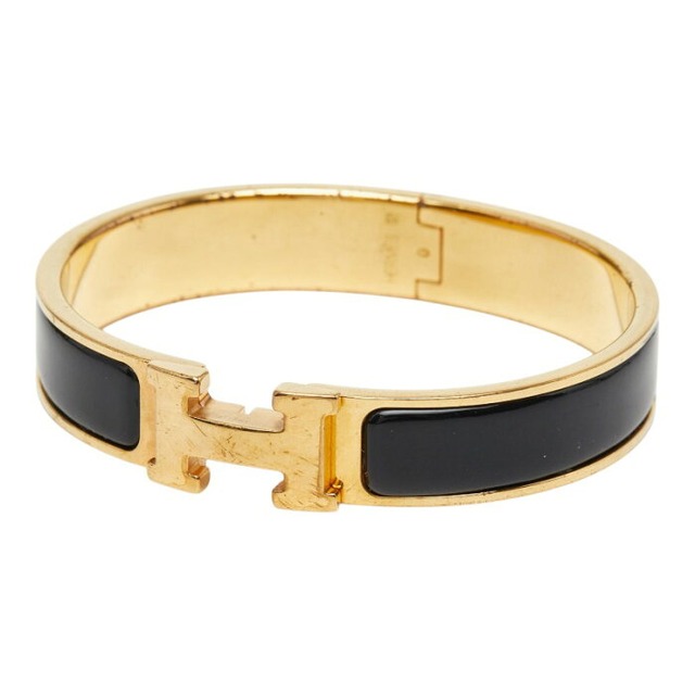 エルメス クリックH PM バングル ゴールド ブラック メッキ レディース HERMES 【中古】
