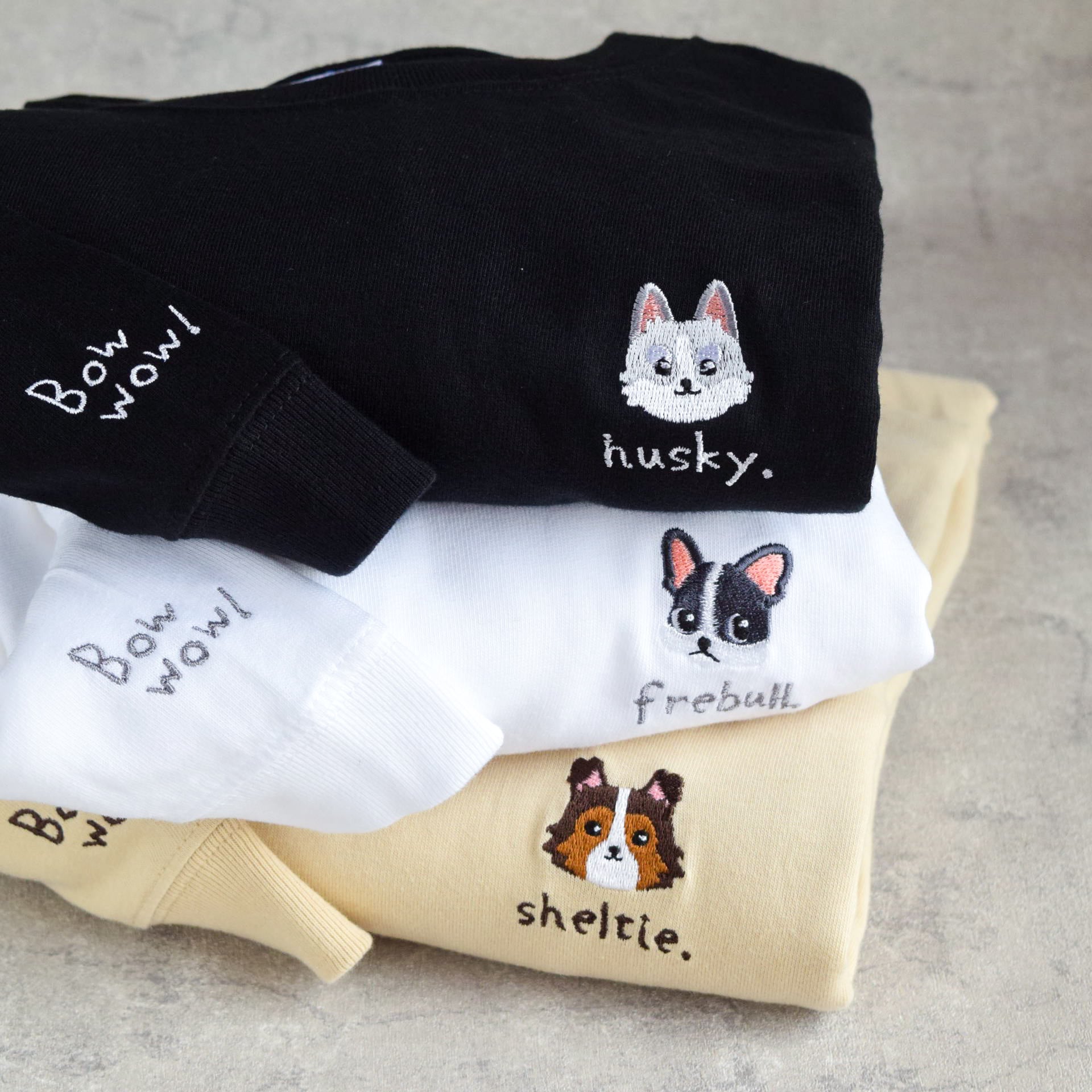 【2025新作】選べる犬種74種!刺繍ロングスリーブTシャツ 名入れ可【選べる3色】うちの子グッズ いぬ 柴犬