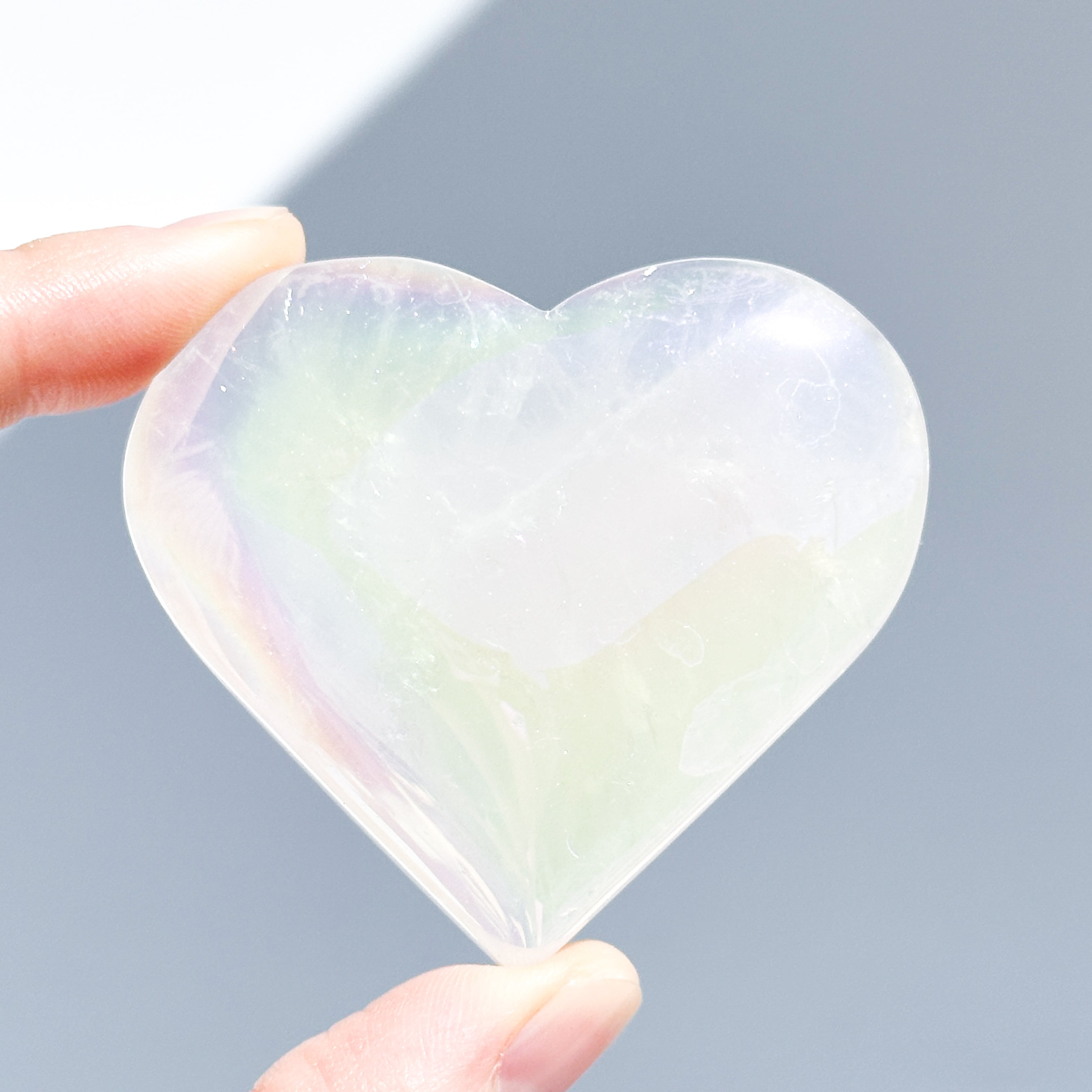 エンジェルオーラハートローズクォーツ 178g 天然石 パワーストーン ♡エンジェルオーラローズクォーツ ハート84♡ Angel Aura Rose Quartz