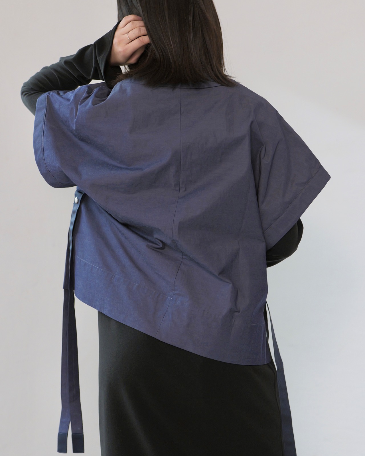FOURAM - KAFTAN SHIRT ：Dark Purple｜カフタン／短丈／2段階スリーブ