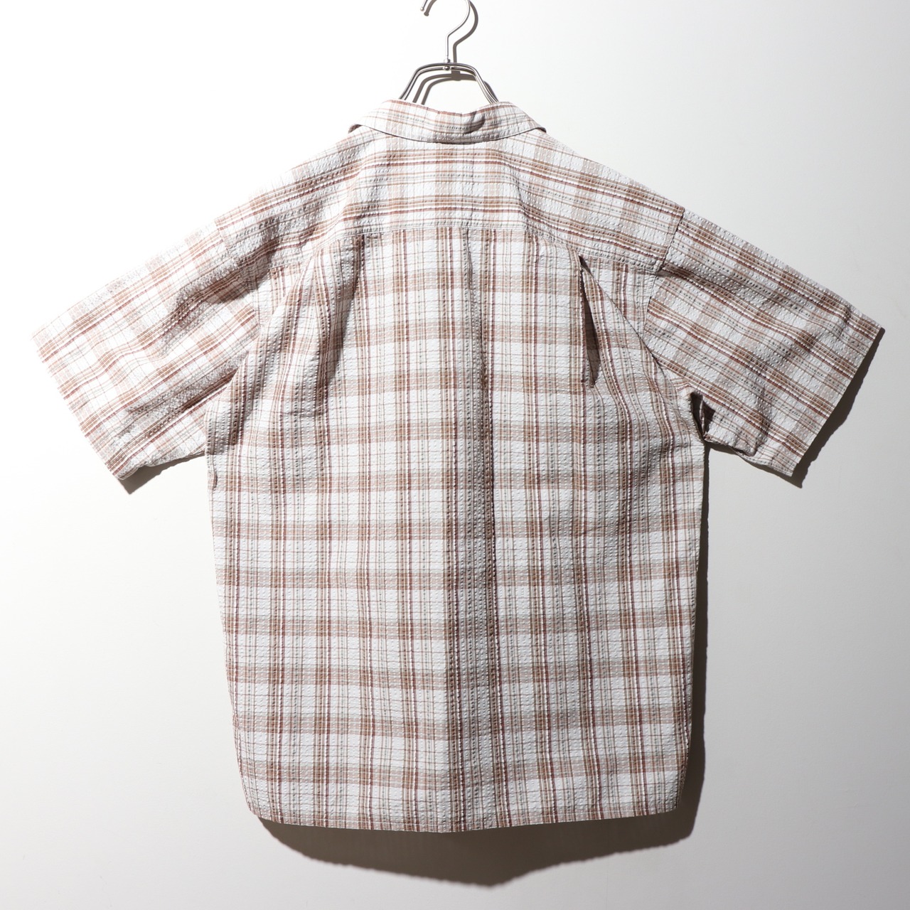 極美品 M 00年 Patagonia パッカーウェアシャツ パタゴニア 茶色 ブラウン チェック シアサッカー puckerware