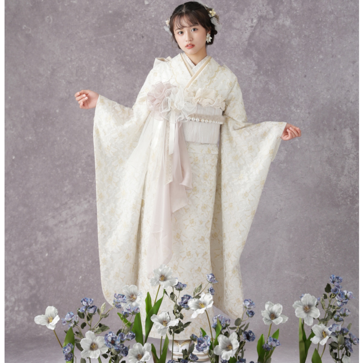 レンタル】☆2月-11月使用専用☆ 振袖 結納 結婚式 葵衣 レース 白 