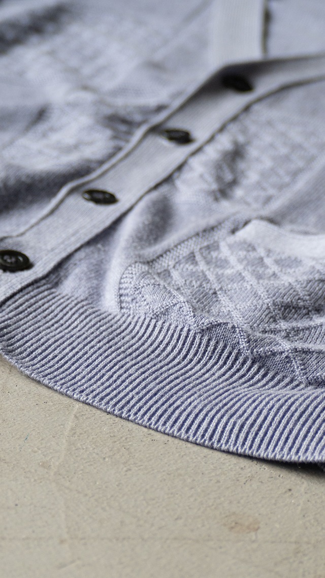 "COTE D'AZUR" 1990s Acrylic linen v-neck cardigan