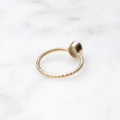 S925 SINGLE PETIT STONE RING LABRADORITE