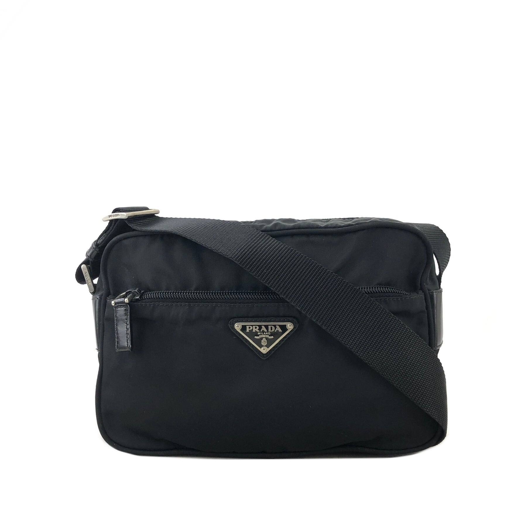 VINTAGE●PRADA●プラダトライアングルバッグ PRADA プラダ トライアングルロゴ ナイロン フロントポケット