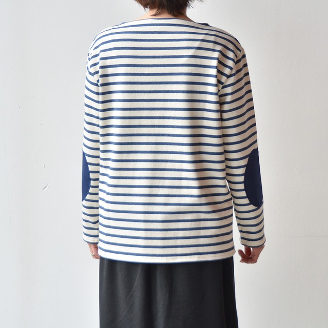 セントジェームス SAINT JAMES ウエッソンボーダーエルボーパッチ(13JC OUES.COUD.R)ECRU/INDIGO（MARINE）