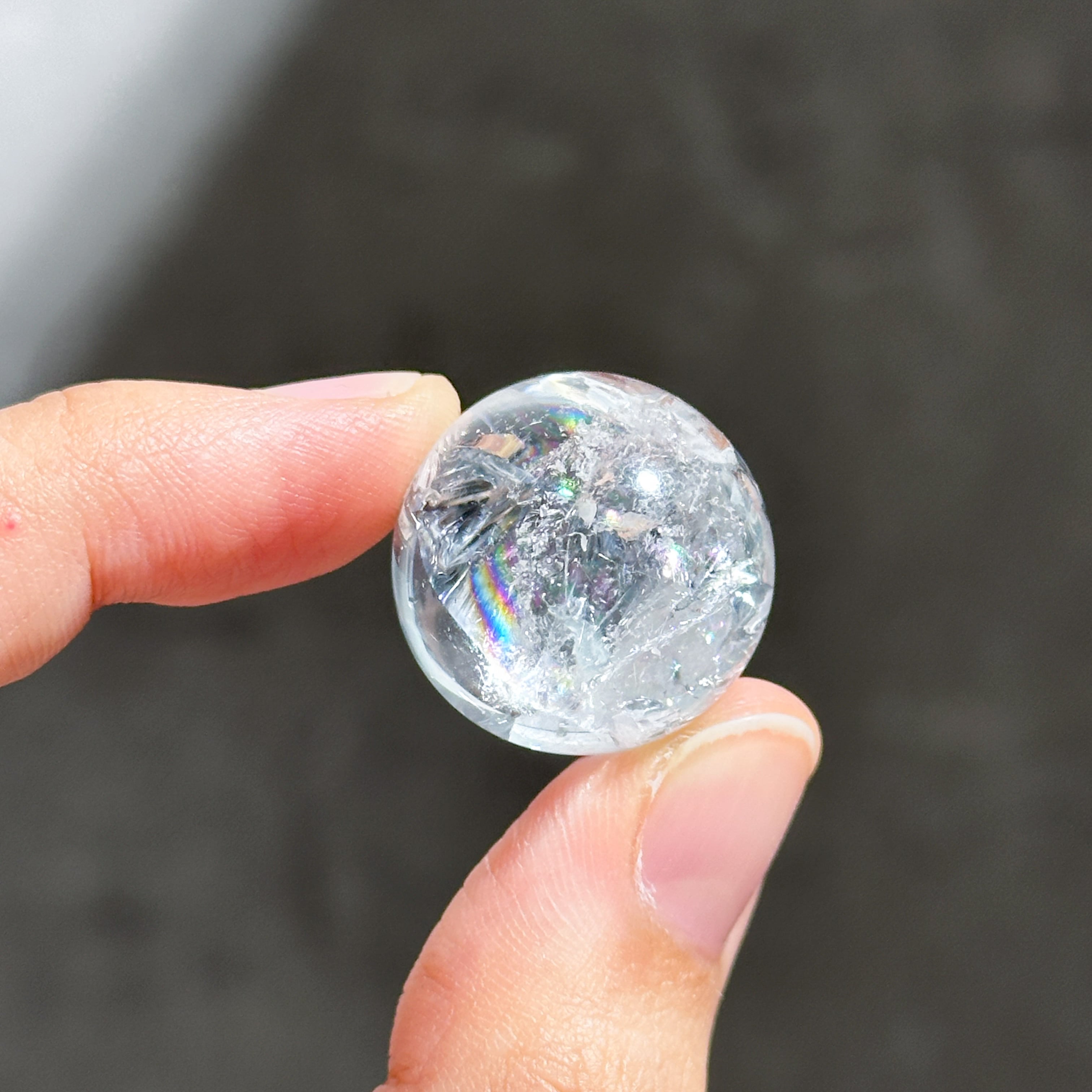 台座付き◎クリア(クラック)クォーツ スフィア82◇ Clear Quartz ◇ 天然石・鉱物・パワーストーン