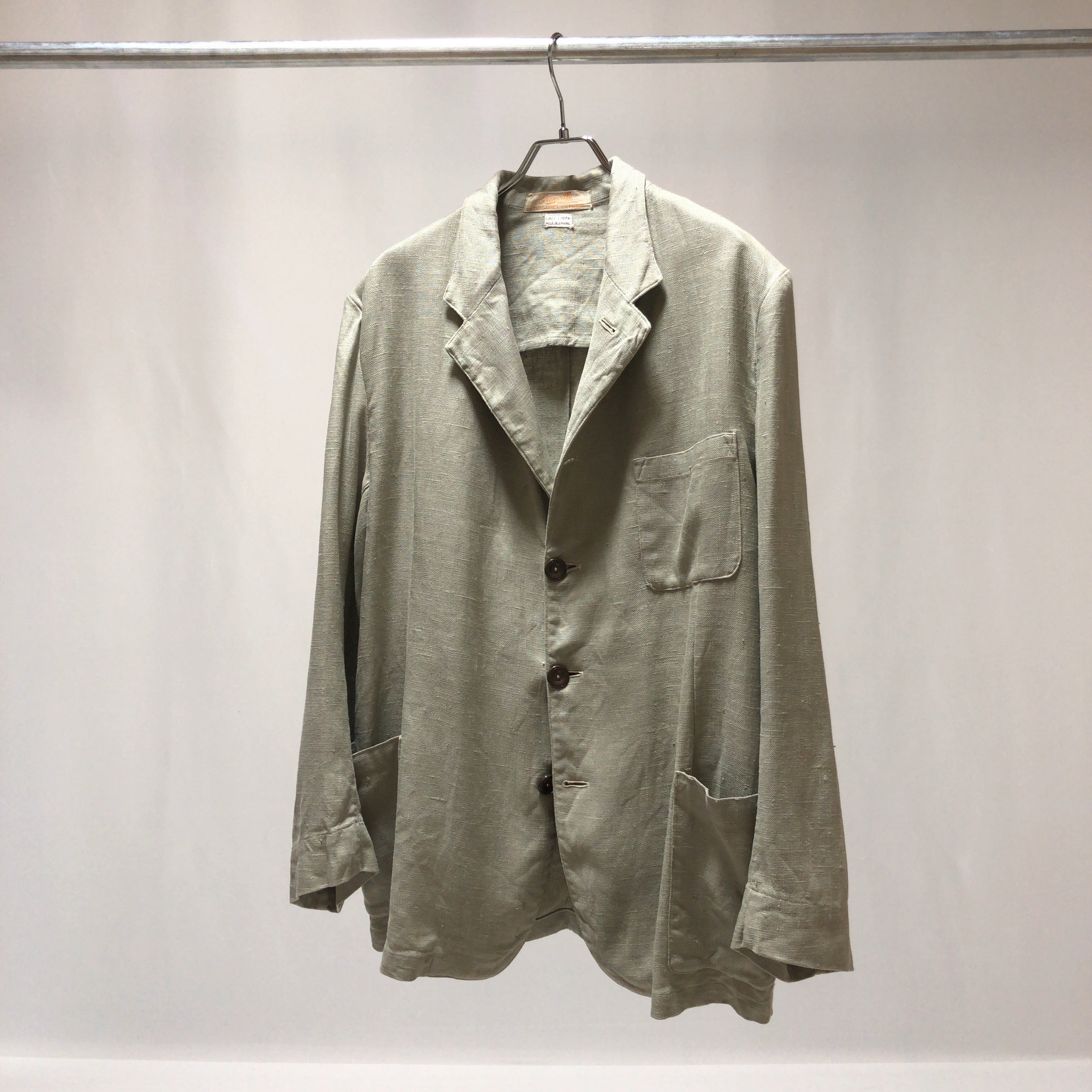 Grenvill / 30-40's Vintage Linen Tailored Jacket / Made in England