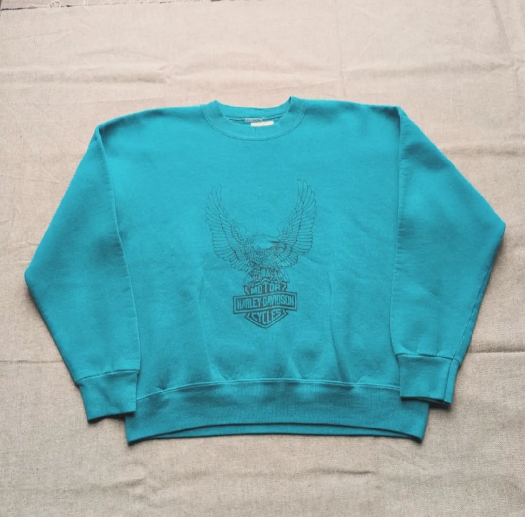 old bootleg harley davidson print sweat shirt 小岩店