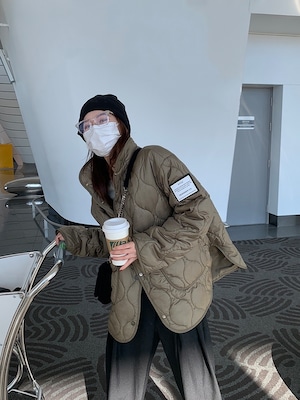 2color / タグパッチデザインキルティングジャケット