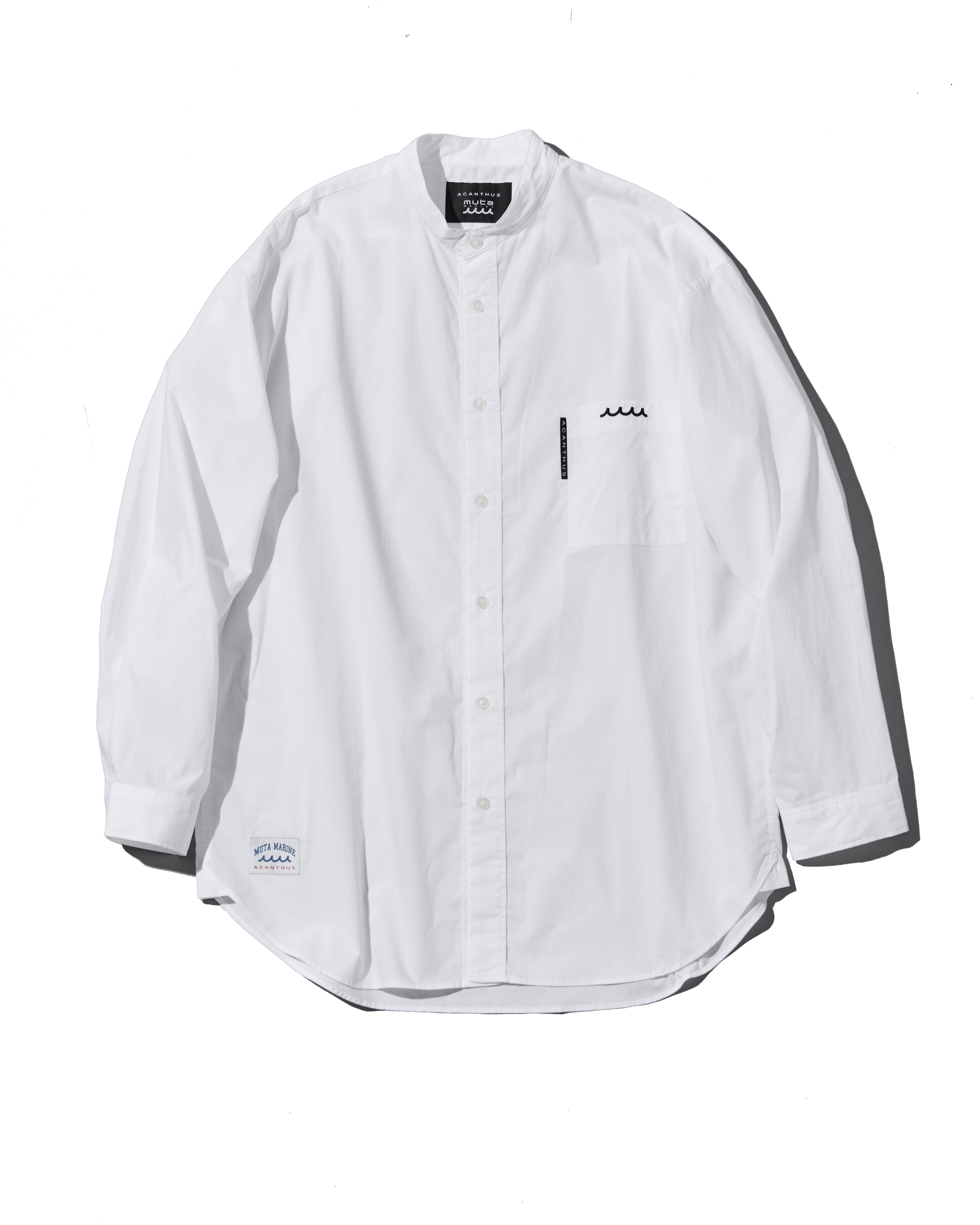 muta MARINE × ACANTHUS オーバーサイズ バンドカラーシャツ