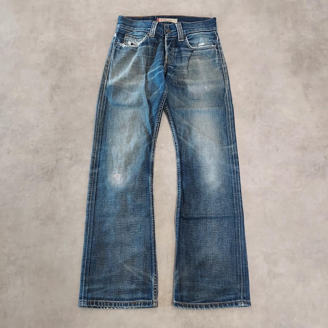 リーバイス512 W29 フレア ヒゲ ハチノス 青 古着 Y2K 22187