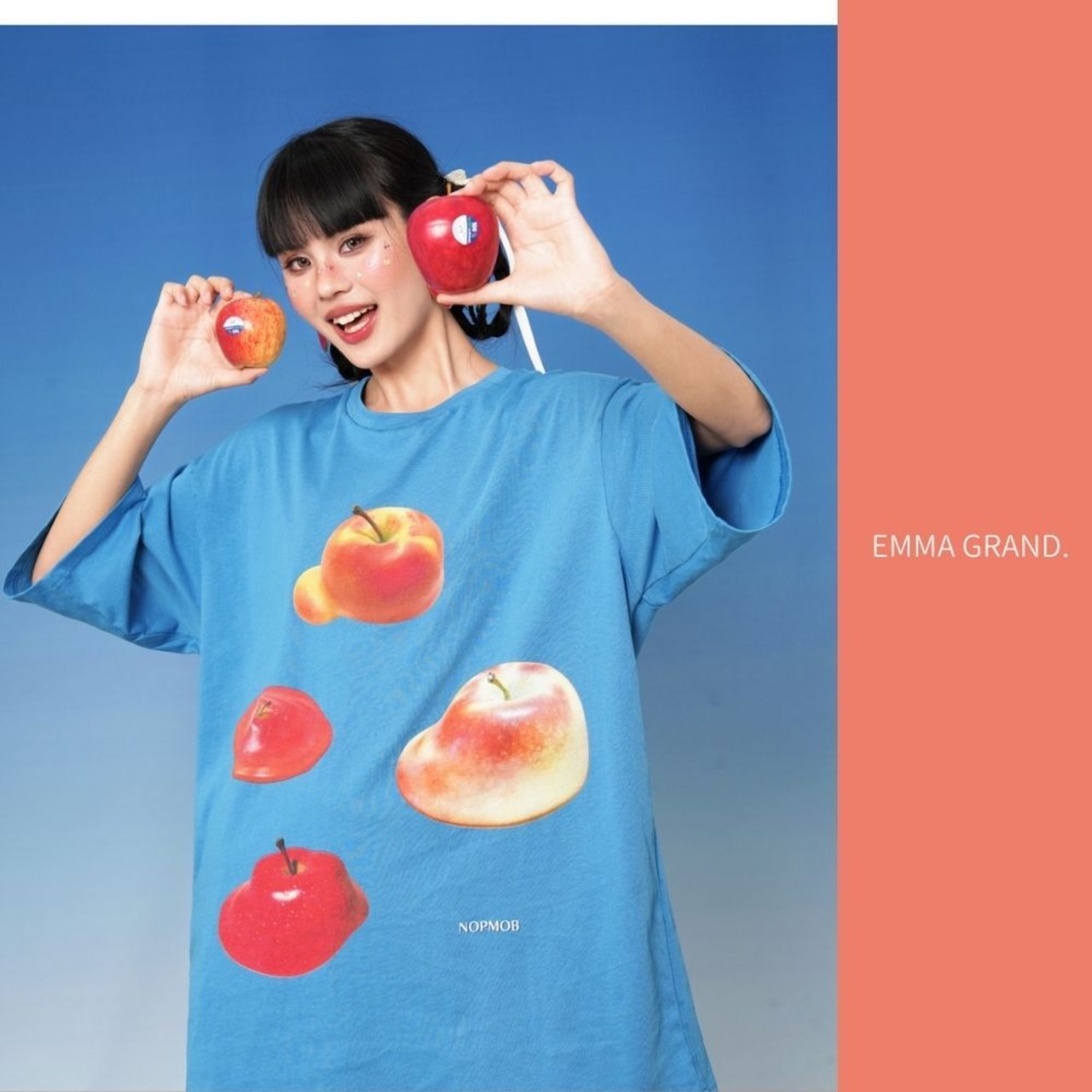 とろけるりんごのビッグTシャツ　E00586