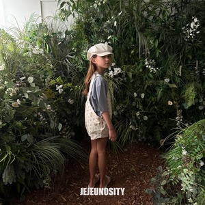 【jejeunosity】コットンベリーショートオーバーオール サロペット ブルーフラワー 90〜120cm 240520