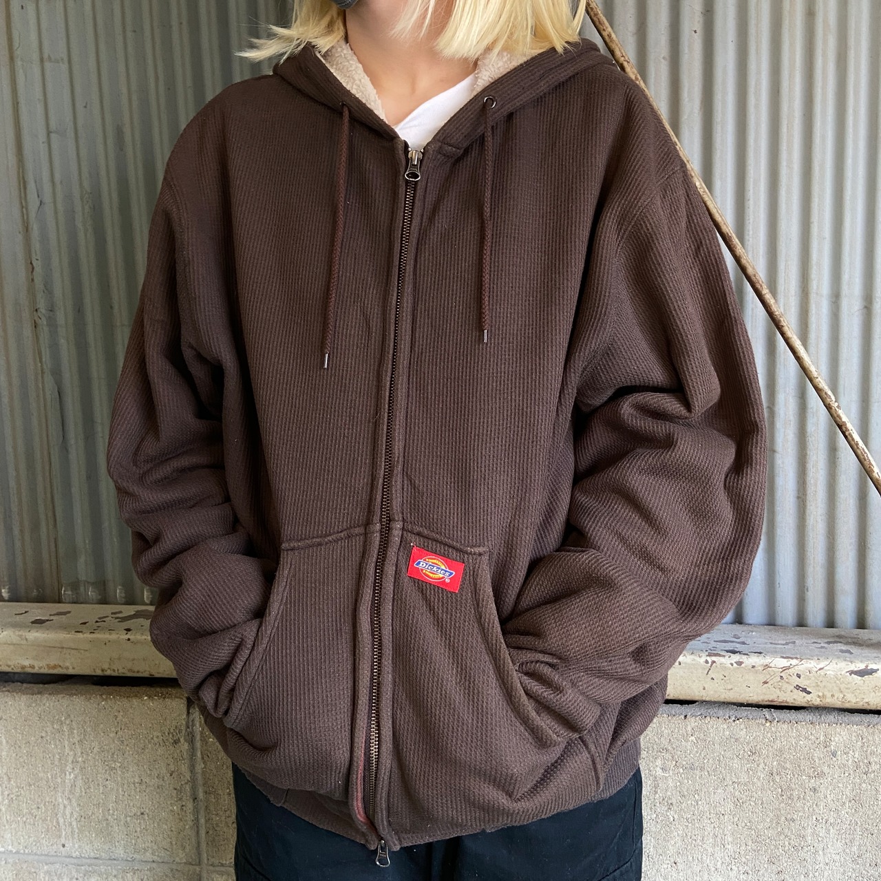 Dickies ディッキーズ 裏ボア サーマル フルジップパーカー メンズL 