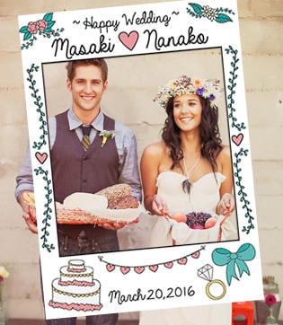 【送料無料】オーダーメイド 手書き風フォトブースフレーム A1/A2 │フォトプロップス