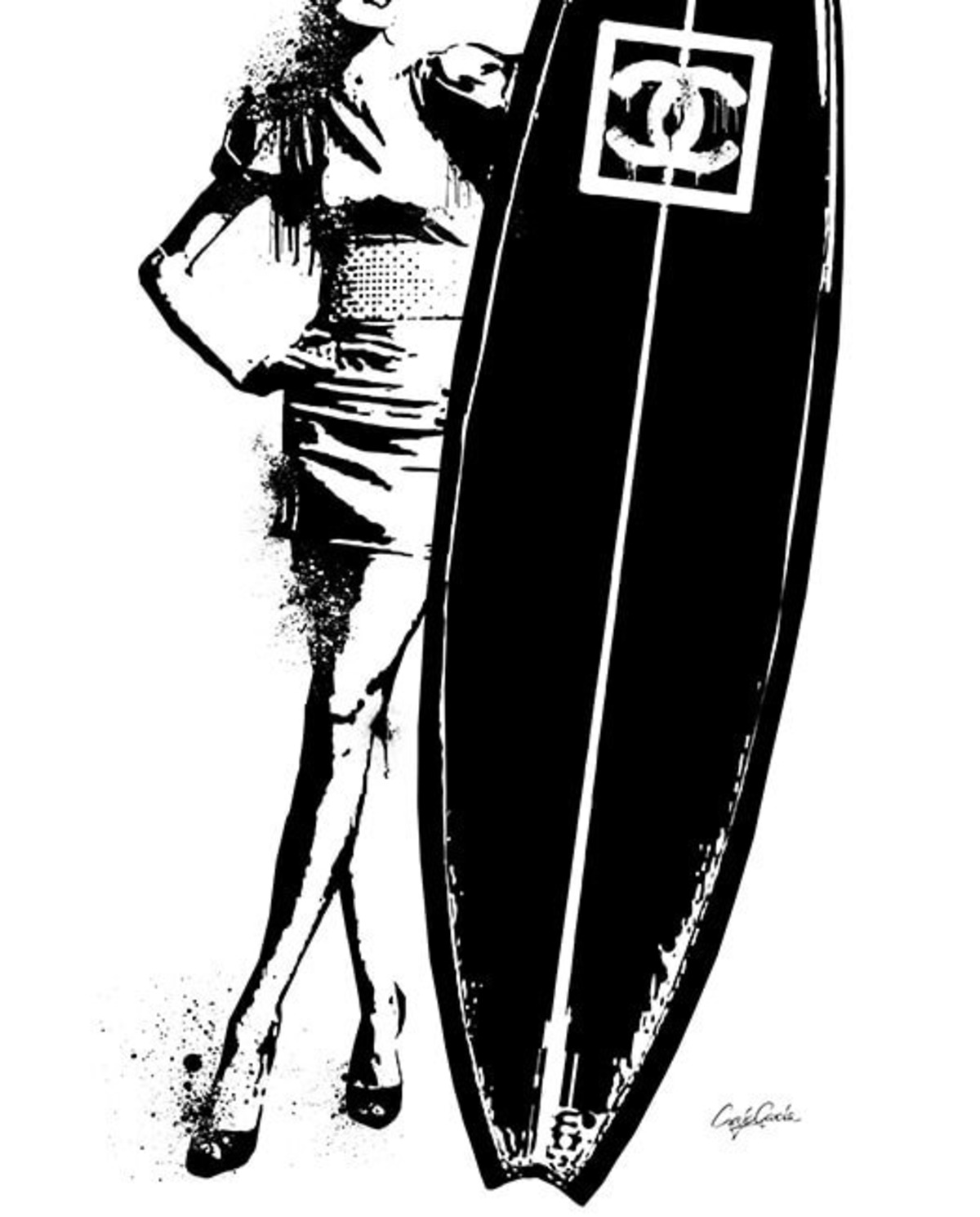 シャネル サーフボード / ペーパー・キャンバスポスター オマージュアート Make Sense Art Gallery