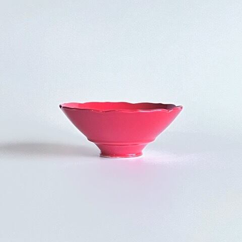 赤釉 桔梗高台中付