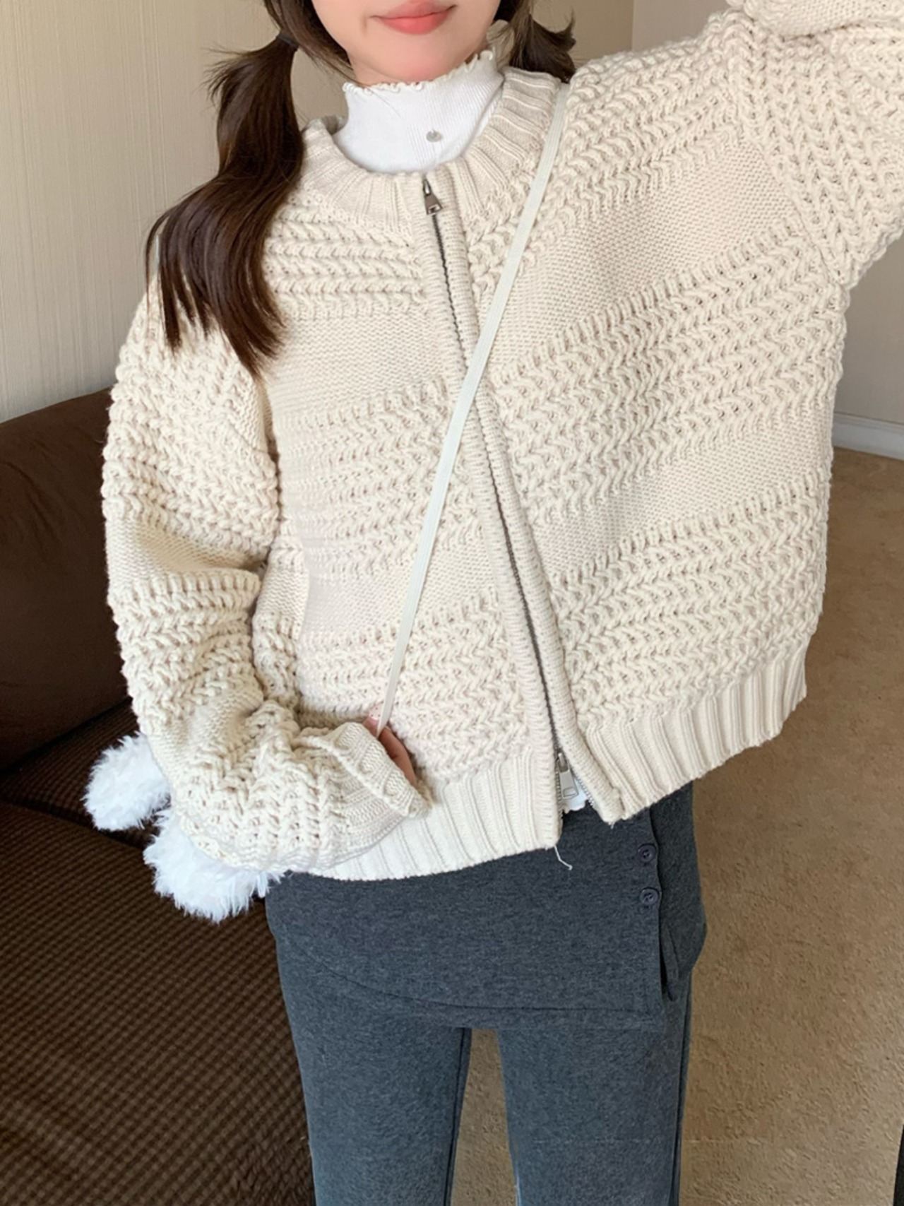 チャンキーニットカーディガン LK1786