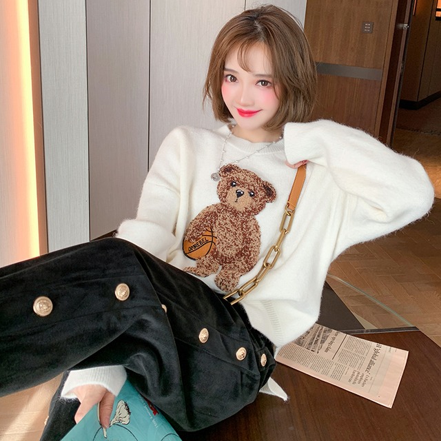 ラウンドネックニットセーター スプリング 春物 Oネック MIUCO22567890299