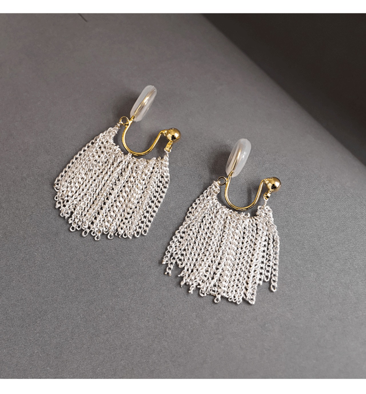 157E　チェーンフリンジイヤリング